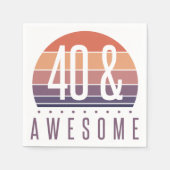 40e Birthday Retro Sunset Servet (Voorkant)