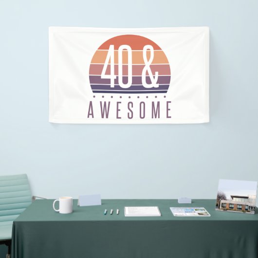 40e Birthday Retro Sunset Spandoek (Beurs)