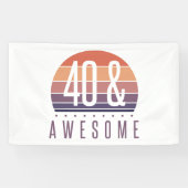 40e Birthday Retro Sunset Spandoek (Horizontaal)