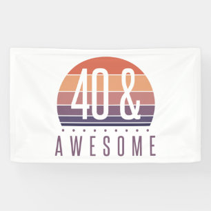 40e Birthday Retro Sunset Spandoek