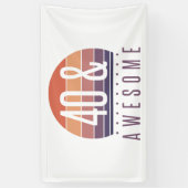 40e Birthday Retro Sunset Spandoek (Verticaal)
