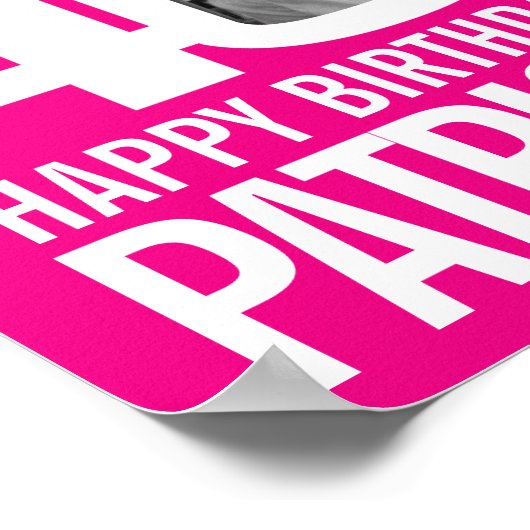 40e Birthday roze witte partij poster (Hoek)