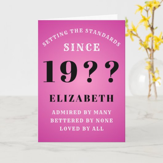 40e Birthday Standards geboren in 1980 Voeg Jouw n Kaart (Gele Bloem)