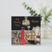 40E BIRTHDAY  VERBROKEN Uitnodiging (Staand voorkant)