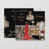 40E BIRTHDAY  VERBROKEN Uitnodiging (Voorkant / Achterkant)