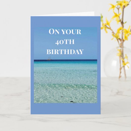 "40e BIRTHDAY WISHEERDE ALLE BESTE" Kaart (Gele Bloem)