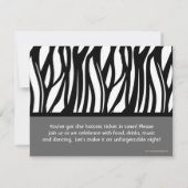 40e Black+White Zebra Uitnodigingen (Achterkant)