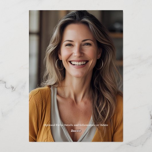 40e Bloemen Aangepaste Verjaardagsfeest Glam Glitz Folie Uitnodiging (Achterkant)