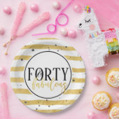40e Borden van de partij Gold 40e verjaardag Papieren Bordje (Feest)