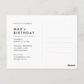 40e Briefkaart met minimalistische uitnodiging voo (Achterkant)