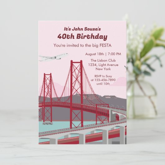 40e Brug van de Partij van de Aarde in Lissabon bi Kaart (Staand voorkant)