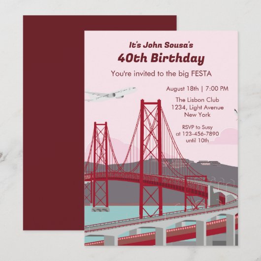 40e Brug van de Partij van de Aarde in Lissabon bi Kaart (Voorkant / Achterkant)