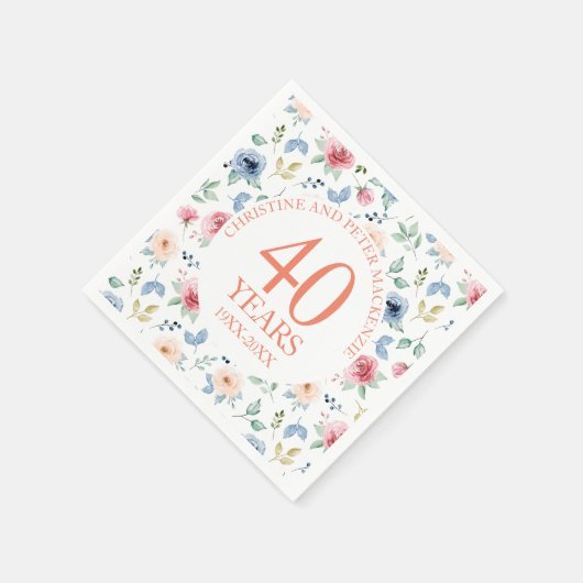 40e bruiloft Blush Rozen Jubileum Servet (Hoek)