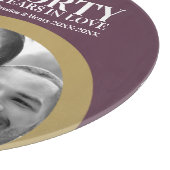 40e bruiloft feest met rode gemstone snijplank (Hoek)