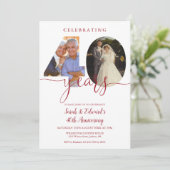 40e bruiloft Jubileum 2 foto Ruby Kaart (Staand voorkant)