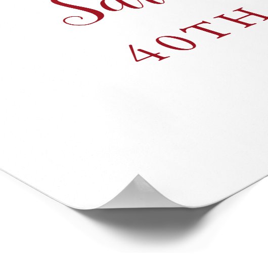 40e bruiloft Jubileum 2 Foto Welkom Teken Poster (Hoek)