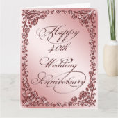 40e bruiloft Jubileum 8x5x11 Kaart (Voorkant)