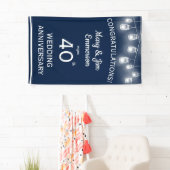 40e bruiloft Jubileum Banner Navy White (Insitu)