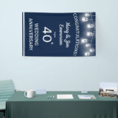 40e bruiloft Jubileum Banner Navy White (Beurs)