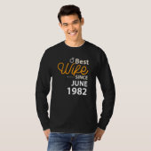 40e bruiloft Jubileum Beste vrouw sinds juni 1982 T-shirt (Voorkant volledig)