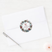 40e bruiloft jubileum Elegante Winter Ronde Sticker (Envelop)