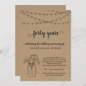 40e bruiloft Jubileum Feestuitnodiging Kaart (Voorkant / Achterkant)