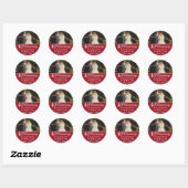 40e bruiloft Jubileum foto Elegant Ruby Ronde Sticker (Vel)