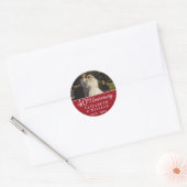 40e bruiloft Jubileum foto Elegant Ruby Ronde Sticker (Envelop)