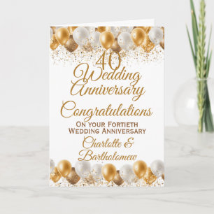 40e bruiloft Jubileum Gefeliciteerd Kaart
