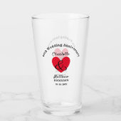40e bruiloft Jubileum Gift Personalized Glas (Achterkant)
