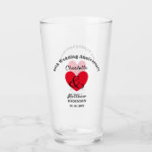 40e bruiloft Jubileum Gift Personalized Glas (Voorkant)