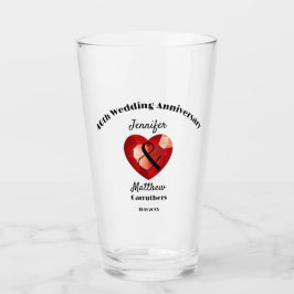 40e bruiloft Jubileum Gift Personalized Glas