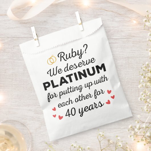 40e bruiloft Jubileum I - Ruby Funny Paar Bedankzakje (Geknipt)