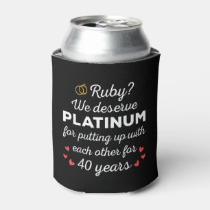 40e bruiloft Jubileum I - Ruby Funny Paar Blikjeskoeler