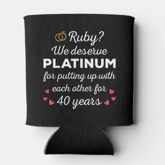 40e bruiloft Jubileum I - Ruby Funny Paar Blikjeskoeler (Achterkant)