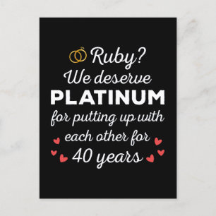 40e bruiloft Jubileum I - Ruby Funny Paar Briefkaart
