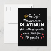 40e bruiloft Jubileum I - Ruby Funny Paar Briefkaart (Voorkant / Achterkant)