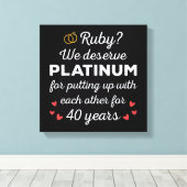 40e bruiloft Jubileum I - Ruby Funny Paar Canvas Afdruk (Insitu (Houten vloer))