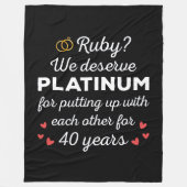 40e bruiloft Jubileum I - Ruby Funny Paar Fleece Deken (Voorkant)