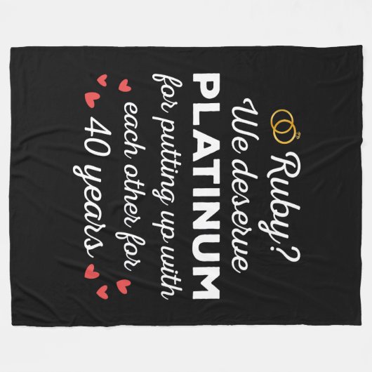 40e bruiloft Jubileum I - Ruby Funny Paar Fleece Deken (Voorkant (Horizontaal))