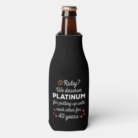 40e bruiloft Jubileum I - Ruby Funny Paar Flesjeskoeler (Fles Voorkant)