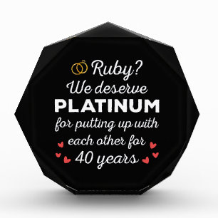 40e bruiloft Jubileum I - Ruby Funny Paar Fotoblokken
