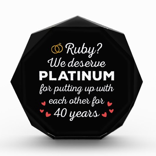 40e bruiloft Jubileum I - Ruby Funny Paar Fotoblokken (Voorkant)