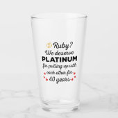 40e bruiloft Jubileum I - Ruby Funny Paar Glas (Voorkant)