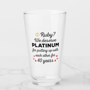 40e bruiloft Jubileum I - Ruby Funny Paar Glas