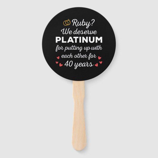 40e bruiloft Jubileum I - Ruby Funny Paar Handwaaier (Voorkant)