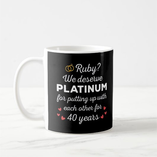 40e bruiloft Jubileum I - Ruby Funny Paar Koffiemok (Links)