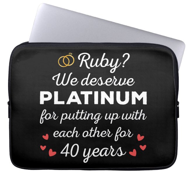 40e bruiloft Jubileum I - Ruby Funny Paar Laptop Sleeve (Voorkant)