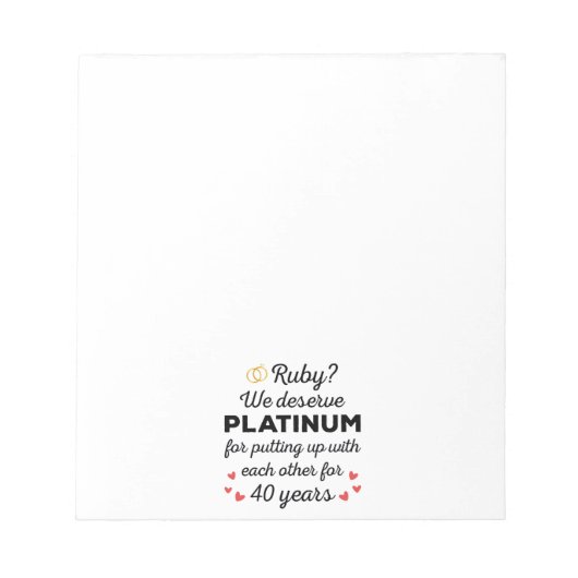 40e bruiloft Jubileum I - Ruby Funny Paar Notitieblok (Voorkant)