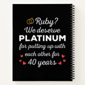 40e bruiloft Jubileum I - Ruby Funny Paar Notitieboek (Achterkant)